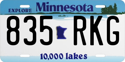 MN license plate 835RKG