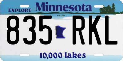 MN license plate 835RKL