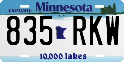 MN license plate 835RKW