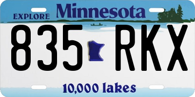 MN license plate 835RKX