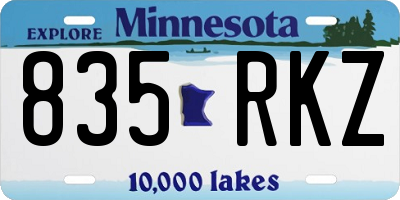 MN license plate 835RKZ