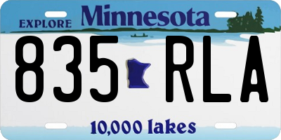 MN license plate 835RLA