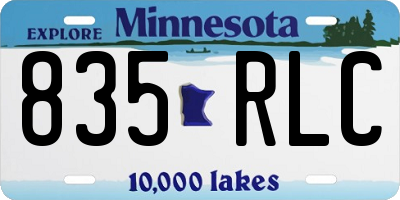 MN license plate 835RLC