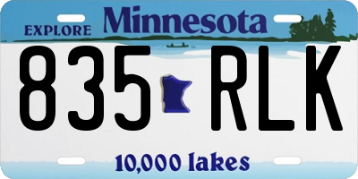 MN license plate 835RLK