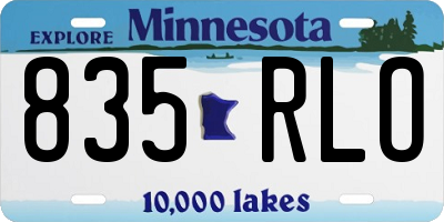 MN license plate 835RLO