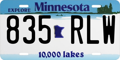 MN license plate 835RLW