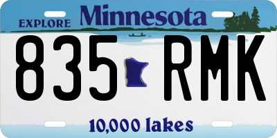 MN license plate 835RMK
