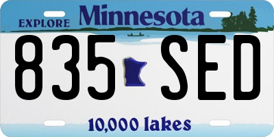 MN license plate 835SED