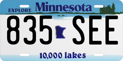 MN license plate 835SEE