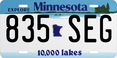 MN license plate 835SEG