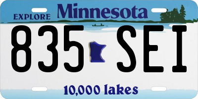 MN license plate 835SEI