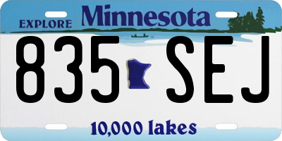 MN license plate 835SEJ