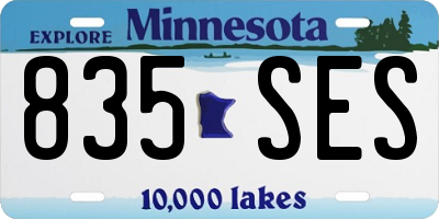 MN license plate 835SES