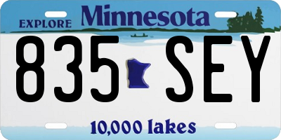 MN license plate 835SEY