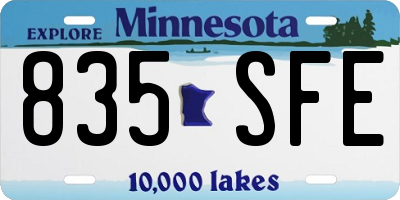MN license plate 835SFE