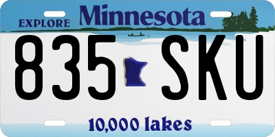 MN license plate 835SKU