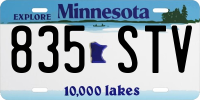 MN license plate 835STV