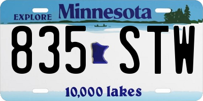 MN license plate 835STW