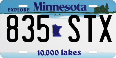 MN license plate 835STX