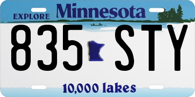 MN license plate 835STY