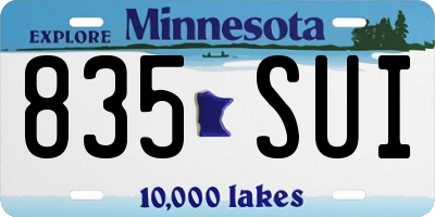 MN license plate 835SUI