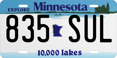MN license plate 835SUL