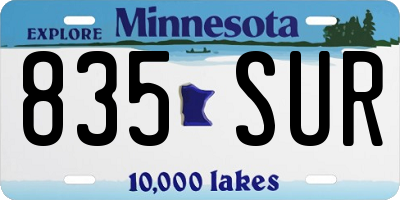 MN license plate 835SUR