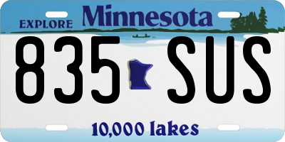 MN license plate 835SUS