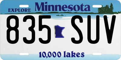 MN license plate 835SUV