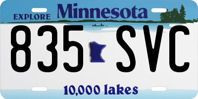 MN license plate 835SVC