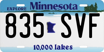 MN license plate 835SVF