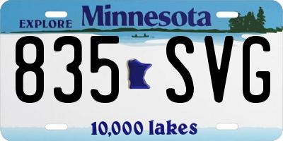 MN license plate 835SVG