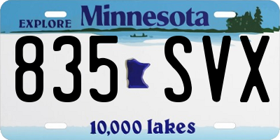 MN license plate 835SVX