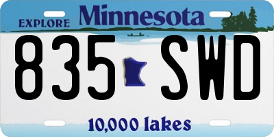 MN license plate 835SWD
