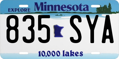 MN license plate 835SYA
