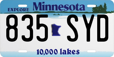 MN license plate 835SYD