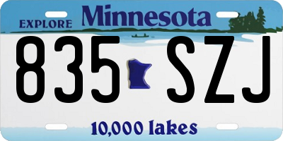 MN license plate 835SZJ