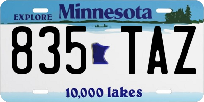 MN license plate 835TAZ