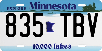 MN license plate 835TBV