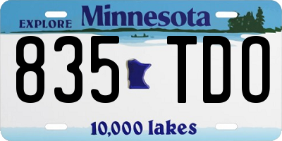 MN license plate 835TDO