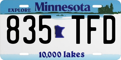 MN license plate 835TFD