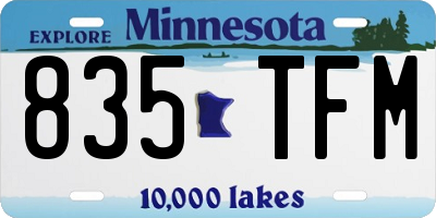 MN license plate 835TFM