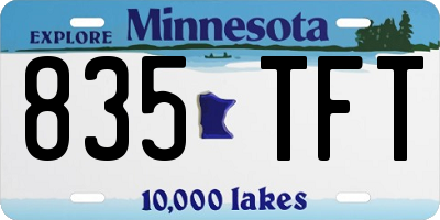 MN license plate 835TFT