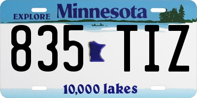 MN license plate 835TIZ