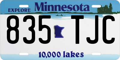 MN license plate 835TJC