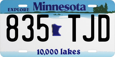 MN license plate 835TJD