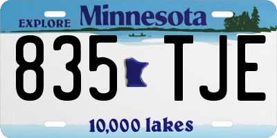 MN license plate 835TJE