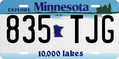 MN license plate 835TJG