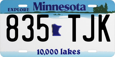 MN license plate 835TJK