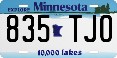 MN license plate 835TJO